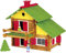 Jeujura - 8008- Jeux de Construction-Mon Chalet en Bois - 175 Pieces - Coffret en Bois