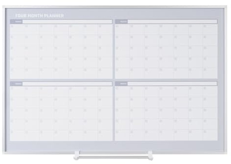MasterVision Magnetische Planungstafel, 4 Monate, trocken abwischbar, goldfarben 4 Monate 3' x 4' gold