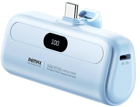 Mini Batterie Capsule 5000mAh – Recharge Rapide USB-C + Écran LCD – iPhone & Android pour Voyage et Urgence