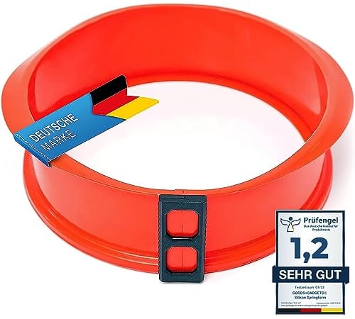 GOODS+GADGETS Silikon Springform Antihaftbeschichtete Kuchen Backform (Silikonform mit Glasboden)
