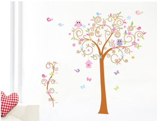 HALLOBO® Wandtattoo Eulenbaum Baum Eulen Eule Vogel Wandaufkleber Wandsticker Kinderzimmer Kinder Baby