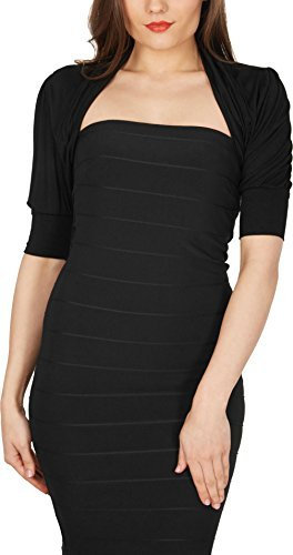 BlackButterfly Half Sleeve Bolero Shrug (Black, S)