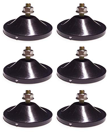 M6 - Diámetro 5,5 cm Borde grueso Gancho de ventosa de tornillo PVC M6 Con contratuerca,Para una succión mejorada,6 piezas, recomendado (negro)
