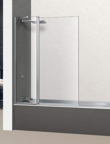 Mampara de Bañera Frontal abatible | 1 Hoja fija + 1 hoja abatible 180º | Cristal de Seguridad 6 mm | ANTICAL INCLUIDO | Modelo GROVE |BAÑO|