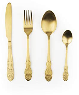 Excelsa Confezione 4 Posate Baroque Oro