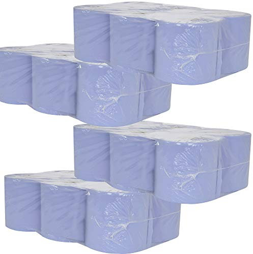 Blue Roll 2 Ply – Centre Feed Paper Towel Roll | 24 Pack | Strong, Absorbent Cleaning Roll for Kitchen, Industrial & Commercial Use | Embossed Wipe Tissue for Dispensers