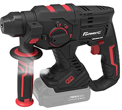 Yard Force PowerG Bohrhammer PT190601 (ohne Akku, Spannung 20 V, mit bürstenlosem Motor, Leerlaufdrehzahl 0-10000 U/min, Soft-Grip Oberfläche für sicheren Halt), Schwarz
