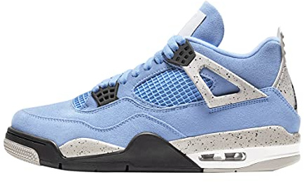 Nike Herren Air Jordan 4 Retro, Blau, Schwarz, Grau und Weiß, 11.5