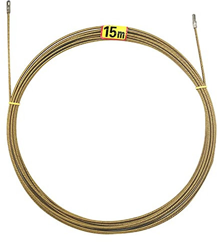 IRSCorp 50ft / 15m Electrical Spring Wire Threader Fish Tape Fastener Cable Wire Puller Tool Upgraded 5 Cores Larger Leader Hole Electrician Threading Device