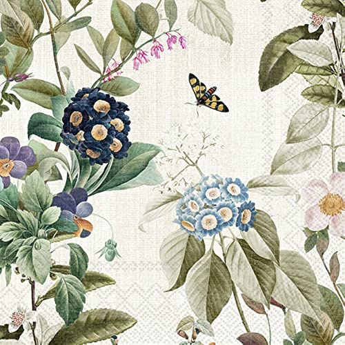 IHR Ideal Home Range - Paper Napkins Vanessa Cream 20 pc. 3-Ply Cocktail Napkins 25 cm x 25 cm / 10 inch x 10 inch