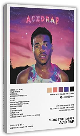 Chance The Rapper Poster Acid Rap Album Cover Poster Leinwand Poster Wandkunst Dekor Druck Bild Gemälde für Wohnzimmer Schlafzimmer Dekoration Rahmen Stil 40 x 60 cm