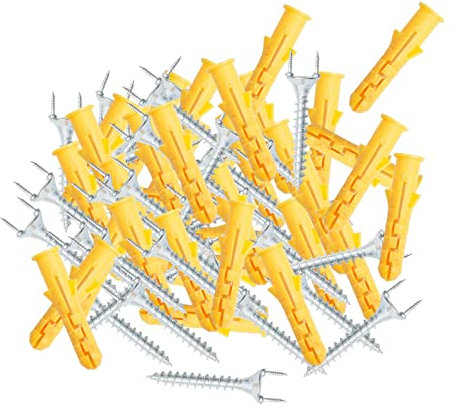 predolo 50x Viti Viti a doppia estremità Viti Chiodi senza saldatura Tassello in legno Vite per battiscopa da parete di fondo, 3,5mm
