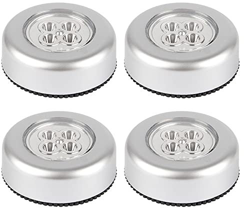 GUIYANIU 4 Pcs Touch Activated LED Push Lights Tap Touch Lamp LED Battery-Powered Wireless Night Light for Kitchen Stairs & Storage Rooms