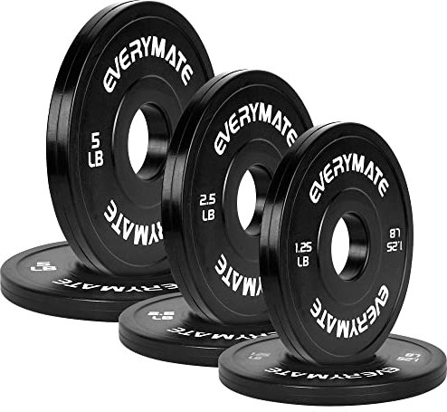 EVERYMATE Black Change Hantelscheiben – 0,6 kg, 1,1 kg, 2,3 kg Kombi-Set – fraktionierte, olympische Stoßstangenscheiben für Cross-Training, Stahleinlage Krafttraining