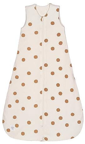 LÄSSIG Baby Ganzjahres Schlafsack ohne Ärmel unisex/Sleeping Bag Interlock Big Dots milky, Größe 50/56, 0-2 Monate