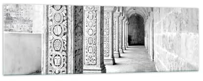 Bilder auf Glas 160x50cm Wandbild Glasdruck Architektur Schwarz-Weiß - 5194