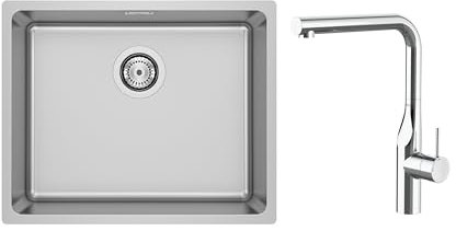 Roca A870PD050G Pack Fregadero Roma 54x44 y Mezclador Glera