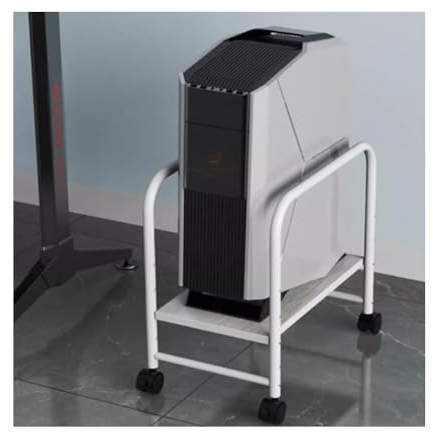 GRRICEPL Computer-Host-Halterung, Beweglicher CPU-Halter Für Computergehäuse, Desktop-Mainframe-Halter, Mit 4 Stummschaltrollen (Farbe : White-B, Größe : 450x260x410mm)