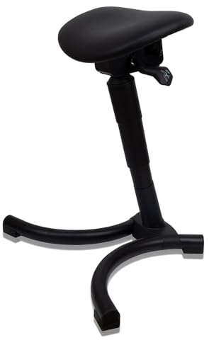 SigmaForce Ergonomischer aufstehhilfe Stuhl Arbeitshocker Reduziert Ermüdung Höhenverstellbar Ultraweicher Vinylschaum-Sitz Stehschreibtischstuhl, Stehhilfe bequemer Arbeitsstuhl