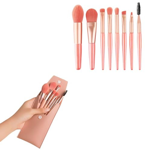 Jiujiutu Lot de 8 pinceaux professionnels pour le maquillage, le fond de teint, le blush, les sourcils, les sourcils, les pinceaux