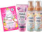 Balea 4er-Set Hautpflege: Tuchmaske BE HAPPY intensive Feuchtigkeit mit Nilpferd-Print (1 St) + Bodylotion LIFE IS A FAIRYTALE (200 ml) + Selbstbräunungsmousse SUMMER SUNSET (2 x 200 ml), 600 ml