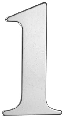 M METERXITY 1-Pack Self-adhesive House Number, 2 Inch 304 Stainless Steel Mailbox Number Address Number for House/Office/Hotel/Farmhouse, House Number for Outside [Number 1, Silver]