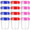 YILANJIN 12Pcs Mixing Plastic Measuring Jugs, Graduated Beakers with Lids, Leakproof Measuring Cup, Specimen Cups, Transparent Measure Containers for Liquid Medication, Paint, Pills - 120ML