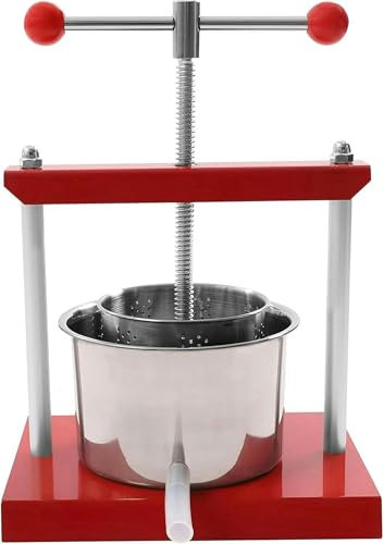 HDMOZUYT 3L / 6L Obstwein Manuelle Presse Edelstahl Manuelle Fasspresse für Saft, Apfel, Traube, Gemüse, Wein, Olivenöl~/