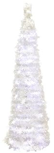 Totò Piccinni Albero di Natale POP UP slim artificiale con apertura semplice e veloce salvaspazio (Bianco Luce Fredda, 120 Cm, 60 Led)