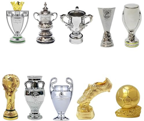 YYDSTES Mini Soccer Champions Trophy Metal Model High Simulation Football League Trophies Models Fans Collection Souvenir Desktop Ornaments Creative Gifts,A,10pc