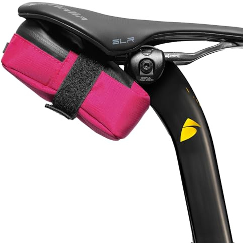 ALMSTHRE Signature Bike Saddle Bag – Passion Pink | 0.5L Bike Seat Bag (3 x 5.25 x 2) | Water-Resistant Ripstop, Waterproof Zipper, Internal Pocket | Durable Under Seat Storage