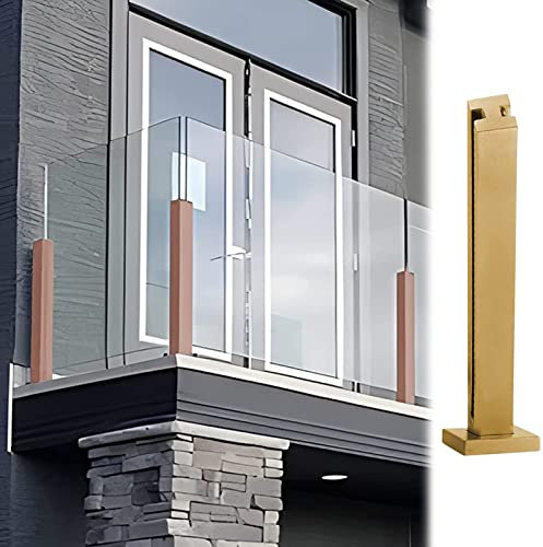 Baluspfosten aus 304 Edelstahl für Glasgeländer, mittlere Pfosten, H 145 cm, Sicherheitszaunstange für Treppen und Balkon
