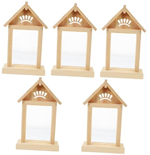 Amosfun 5st Pet Memorial Fotorahmen Mehrere Lustige Schreibtischschilder Moderne Bilderrahmen Hundepfotenabdruck-kit Bilderrahmen Basteln Malerei-display-rahmen Figuren Foto Wand Hölzern