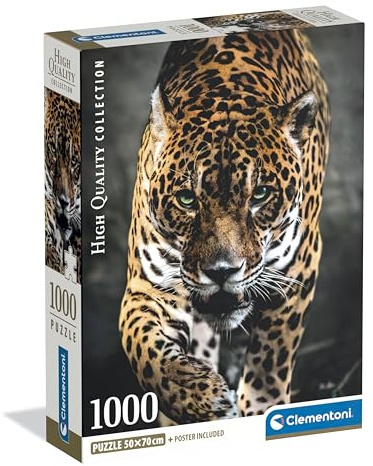 Clementoni Puzzle Walk of the Jaguar 1000 Teile Erwachsene - HQ Collection - 70 x 50 cm - Anspruchsvolles Puzzle 14-99 Jahre - 39947