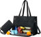 GLSAYZU The Ultimate 2 in 1 Tote Bag Lunch Bag Combo, Large Tote Bag with Lunch Compartment, Lunch Tote Bag for Women, Convertible Laptop Bag Work Bag Handbag for Business, Office (Black)
