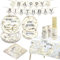 Décoration D'anniversaire de Sorcier, 20 Invités Ensemble de Vaisselle de Fête de Sorcier Magique en Papier pour Anniversaire D'enfant Décoration Accessoires de Fête pour Garçon et Fille