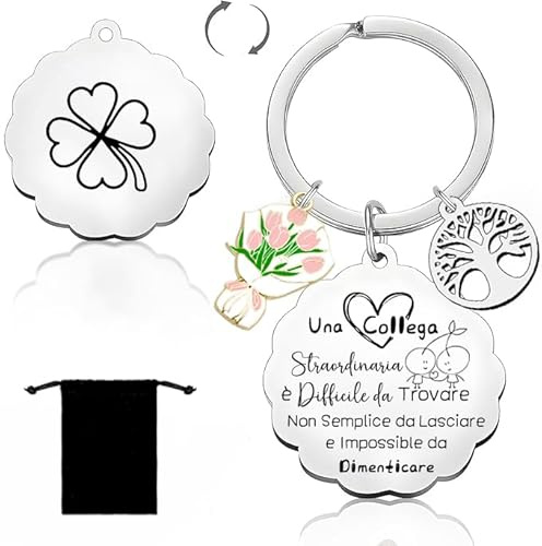 YZLPLP Portachiavi Collega Donne Regali per Amica Regalo Colleghi Idee Regalo Uomo Colleghe Amicizia Porta Chiavi Regalo per Colleghi Che Va Via Grazie Pensione Regali per Amica Maestra