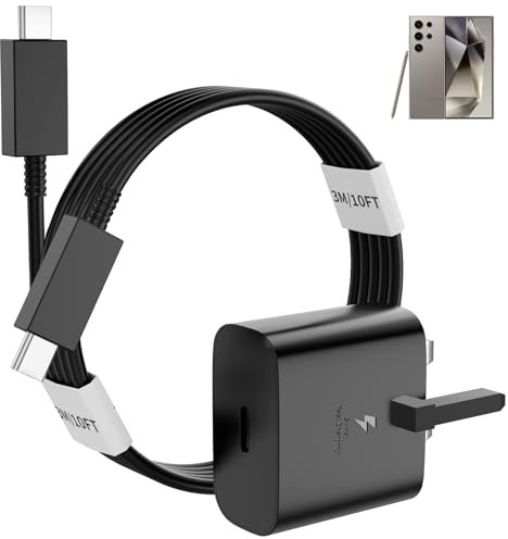 New Samsung Fast Charger Plug With 3M Charging Cable Compatible with Samsung Galaxy S25 S24 Ultra/S23/S22/S21 FE/S20/A16/A15/A14/A13/A12/A32/A33/A34/A35/A52/A53/A54/A55/A05S/A20E