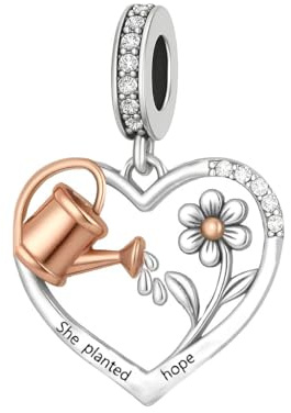 Gardening Charm Pandora Compatible 925 Sterling Silver Flower Birthday Gift
