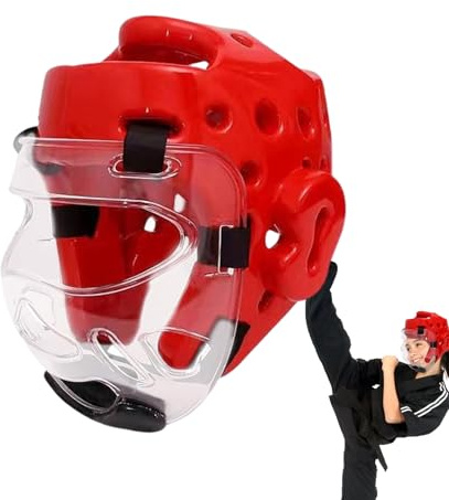 Vhjlfig Boxen Kopfschutz Mit Gesichtsschutz ABS & Kickboxen Gesichtsschutz Professioneller Schutzhelm Für Sparring Und Wettkämpfe Perfekt Für Erwachsene Fitnessstudios