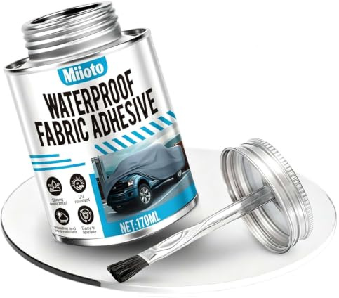 Miioto Colle Neoprene Liquide, Colle Pvc Piscine, colle Contact, colle pour Bâche pour Bâches de Camion, Bâche de Bateau, Tentes, Idéale pour L'extérieur, 170ml