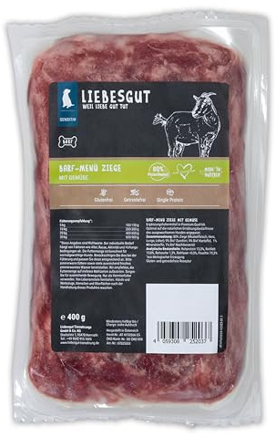 Liebesgut Bio Hundefutter Barf 14 x Barf-Menü Ziege mit Gemüse
