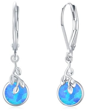 REDSUN Mondstein Tropfen Ohrringe 925 Sterling Silber Damen Keltischer Schmuck Leverback Mondstein/Türkis/Opal Hypoallergen Elegante Hängende Ohrringe Geschenk für Freundin Frau Mutter Geburtstag