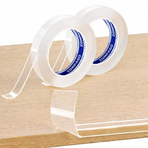 ZOMPAGO Kantenschutz Baby, selbstklebend, transparent, 2Rollen, 3m x 2cm | Eckenschutz Baby für Tisch, Möbel und Wände, weiches Acryl-Kantenschutzband gegen scharfe Kanten, 1 mm dick, rückstandsfrei