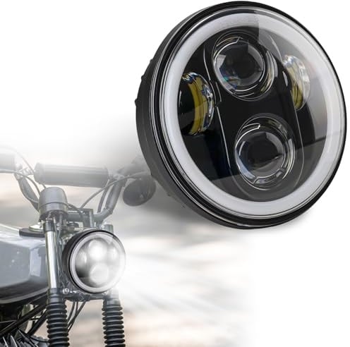 BIUGERCN Motorrad Scheinwerfer für Simson, Motorrad Licht 9-36V 8000LM Wasserdicht für S50 S51 S70 Moped | 9-36V, 8000LM, Wasserdicht, Moped