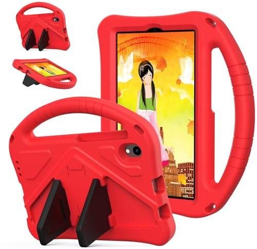 For Walmart onn 7 Gen 5 2026 Custodia for bambini Custodia leggera for tablet in EVA con tracolla regolabile, maniglia antiurto e cavalletto for bambini, guscio protettivo portatile(K?rm?z?)