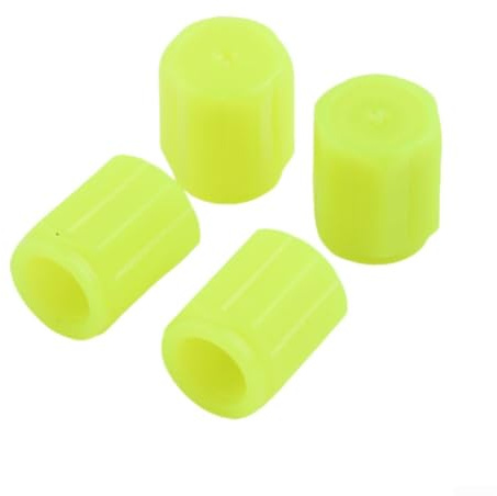 Accarugty Leuchtendes Reifenventil, fluoreszierendes ABS-Kunststoff-Schaftabdeckungen für Auto, Fahrrad, Motorrad, leuchtet im Dunkeln, dekoratives Radzubehör, passend für 4 Sets (gelb)
