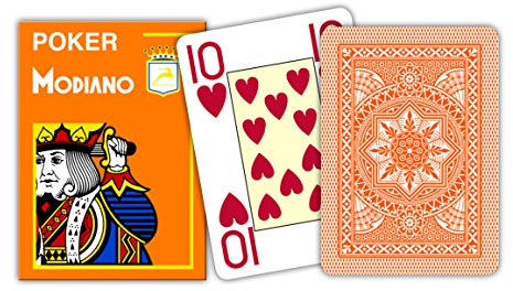 MODIANO Cristallo - 100% Plastik Kartenspiel, 4 Pips / Eckzeichen im Jumbo Index