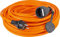 as - Schwabe Baustellen-Panzerleitung, 5 m robustes Panzer-Kabel H07BQ-F 3G2,5, Schutzkontakt-Stecker & Steckdose inkl. Schutzkappe, 230 V/16A Verlängerungskabel, IP44, Made in Germany, Orange, 59205