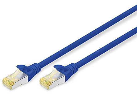 DIGITUS Ligawo - Cable de pares trenzados (cat. 6A, 10 m, apantallamiento S-FTP, cobre trenzado), color azul